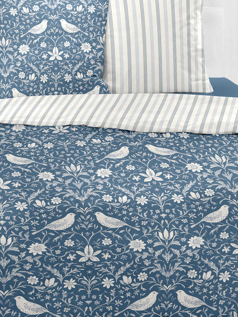 Alternatives Bild 1 zu Bettw�sche Morris Blue mit V�geln und Blumen