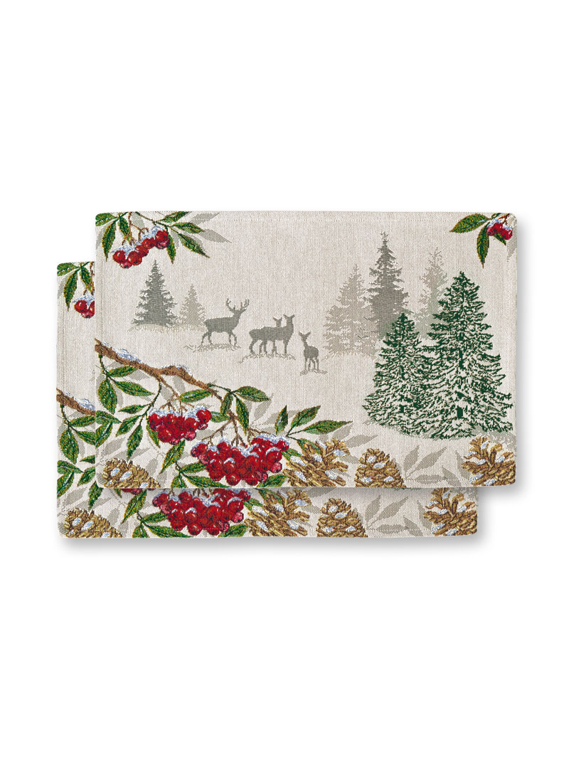 Produktbild zu Weihnachts-Platzsets mit Hirsch im Schnee