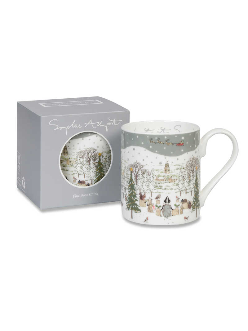 Produktbild zu Porzellanbecher mit Weihnachtsmotiv Festive Forest
