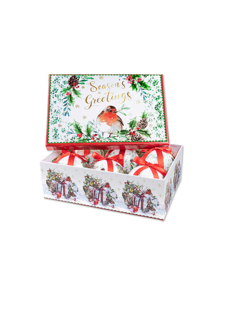 Produktbild zu Christbaumkugeln mit Rotkehlchen