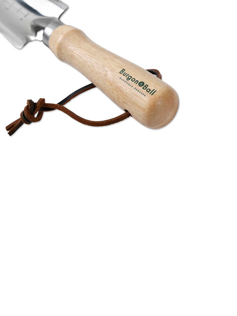 Alternatives Bild 4 zu Pflanz-Unkraut-Schaufel aus rostfreiem Edelstahl mit eingravierter Mess-Skala Hartholz-Griff