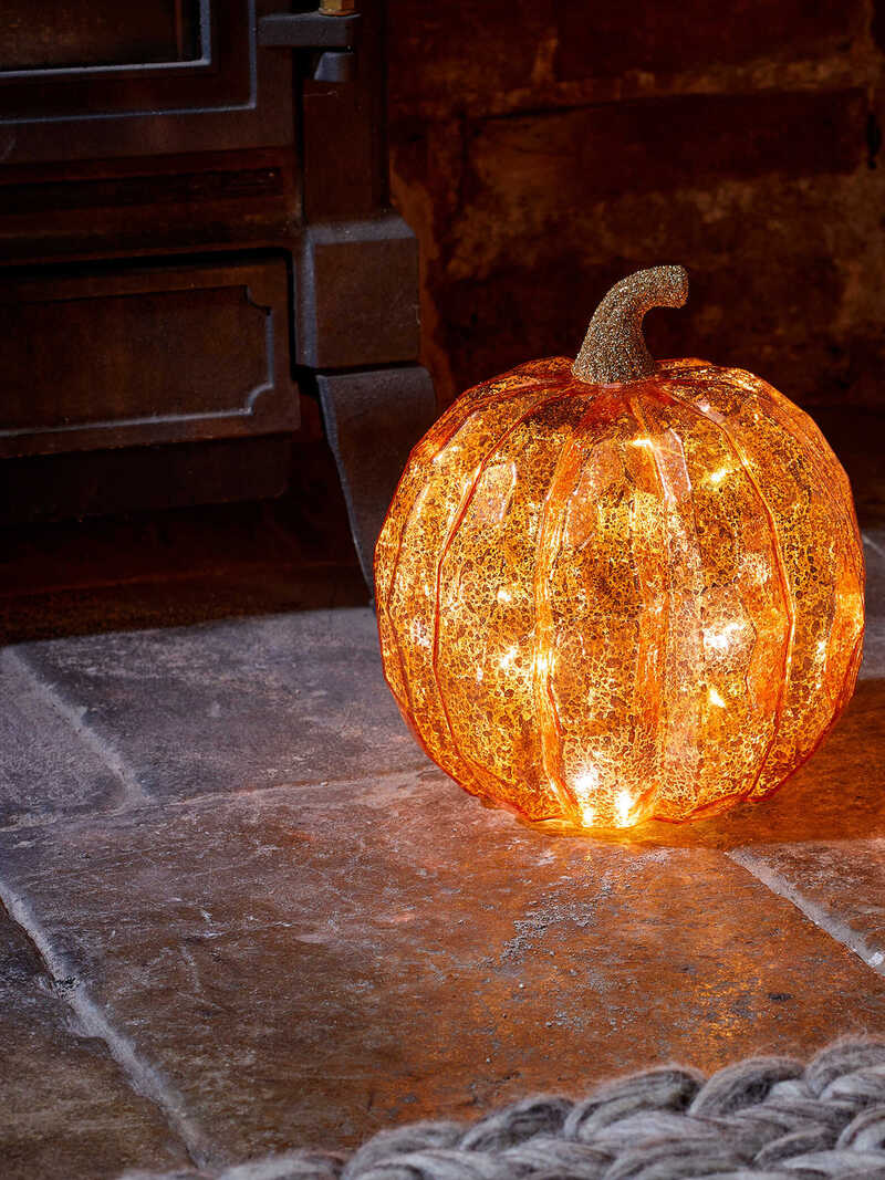 Produktbild zu Gro�e K�rbis-Leuchte Golden Pumpkin