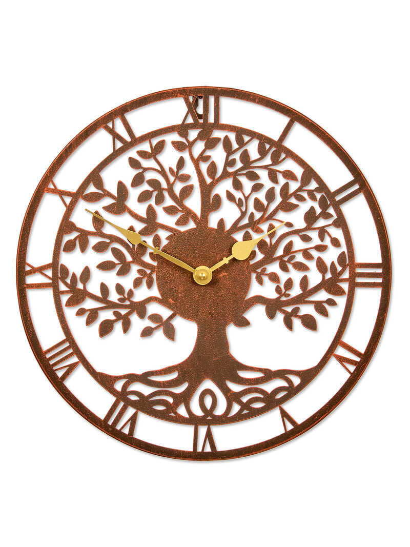 Alternatives Bild 1 zu Gartenuhr mit keltischem Lebensbaum in Edelrostoptik