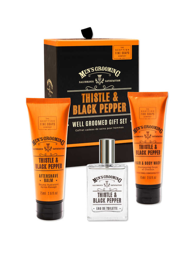 Produktbild zu Geschenkset Men's Grooming Thistle & Black Pepper