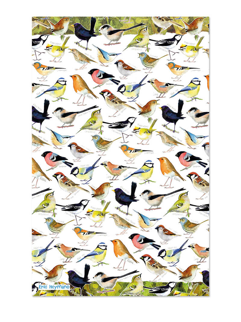 Produktbild zu Geschirrtuch British Birds aus Baumwolle