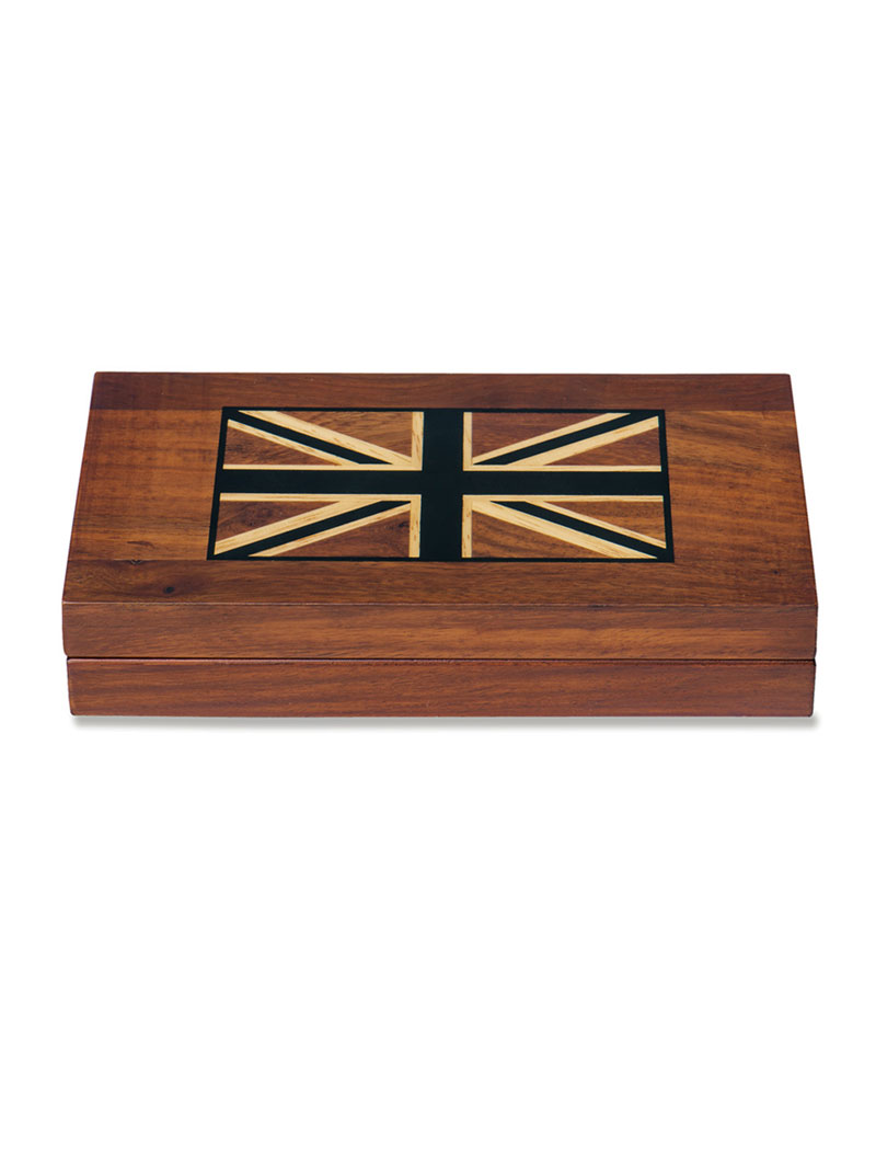 Holzbox für Schreibtisch mit Union Jack