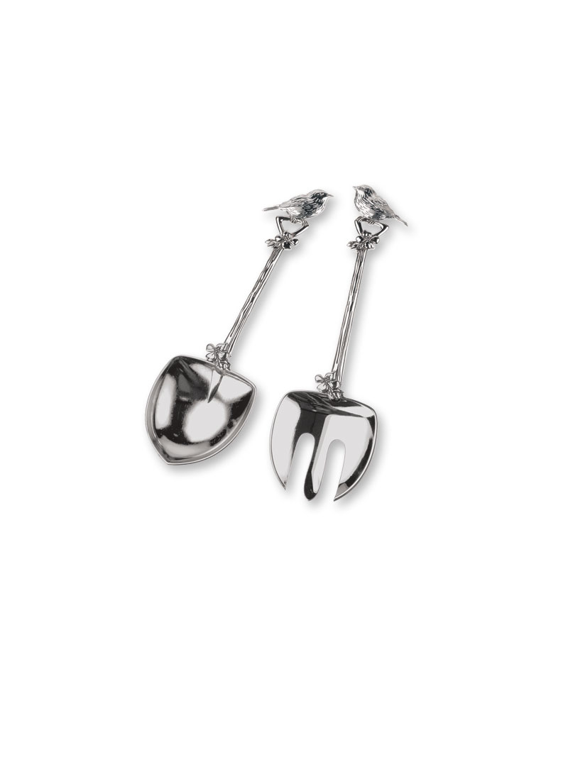 Produktbild zu Salatbesteck mit Vogelfiguren