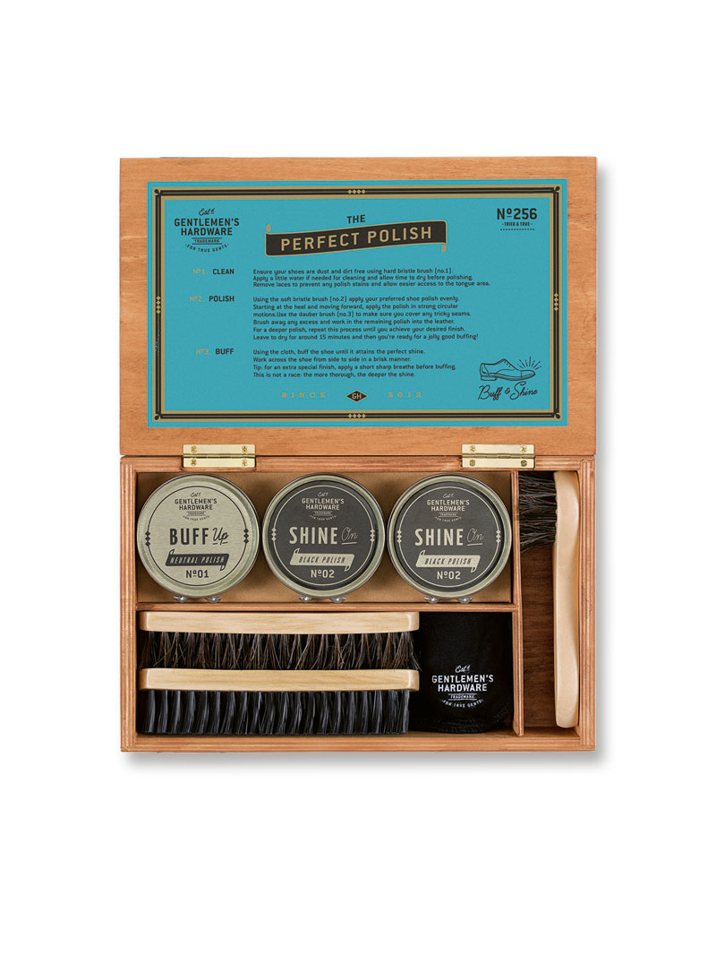Produktbild zu Schuhpflege-Box mit Schuhcreme und B�rsten