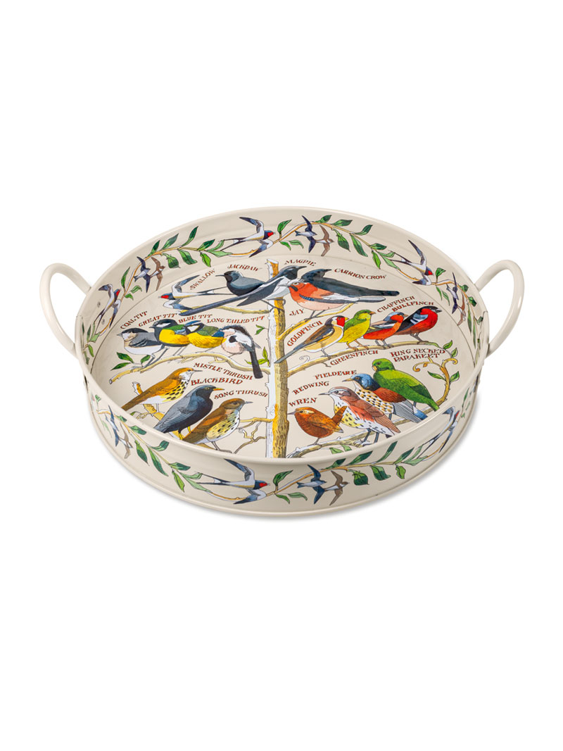 Produktbild zu Rundes Metalltablett mit Gartenv�geln