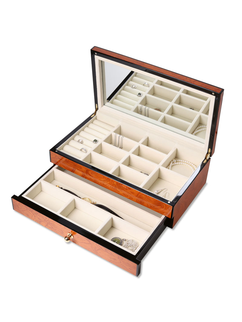 Produktbild zu Schmuckkstchen Victoria aus Holz mit Spiegel