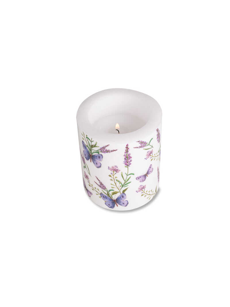 Produktbild zu Kerze f�r Windlicht mit Lavendelmotiv