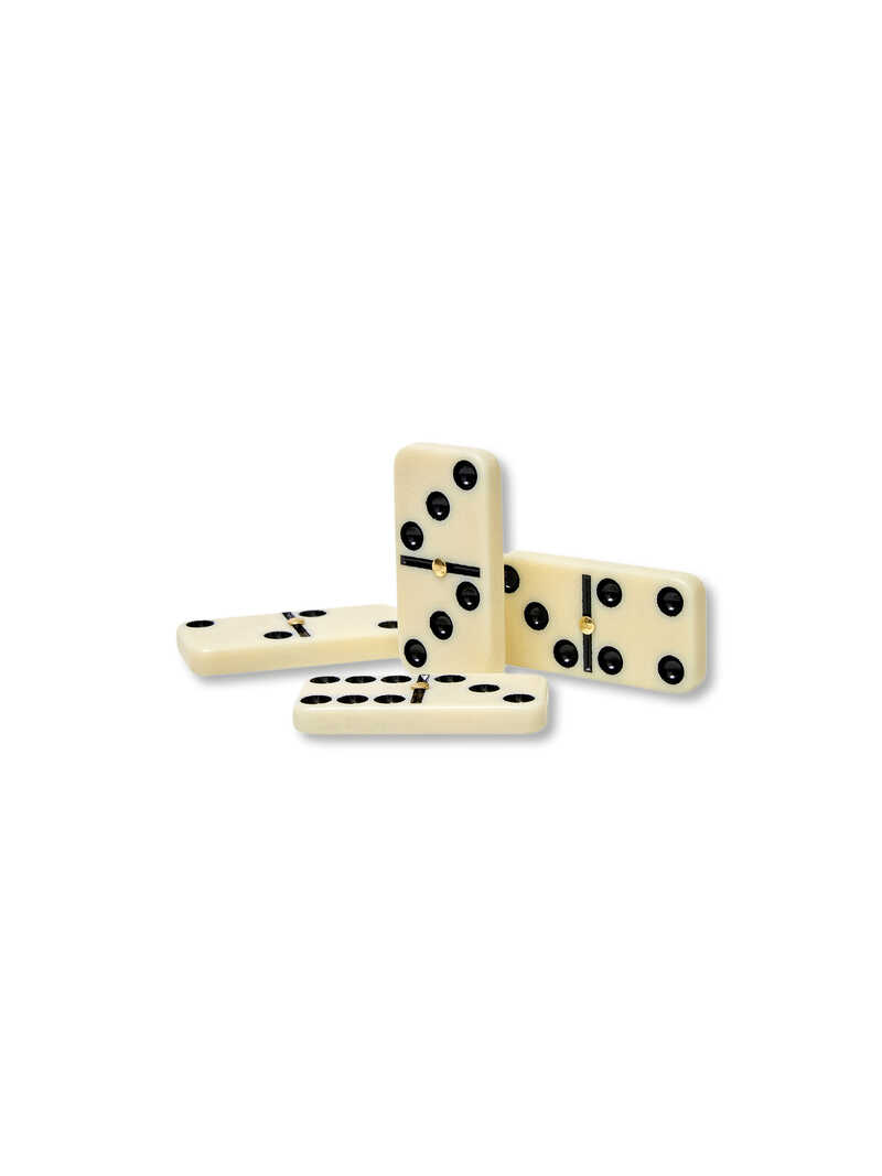 Alternatives Bild 1 zu Domino-Spiel mit 28 Dominosteinen in Metallbox