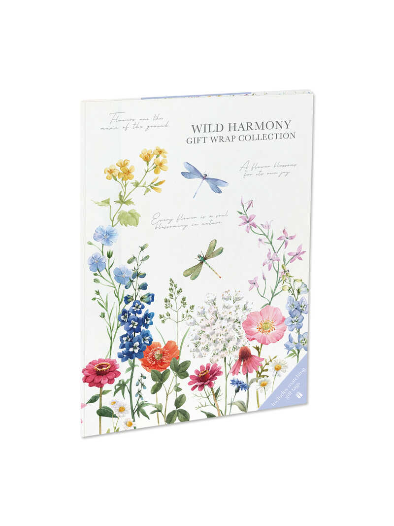 Produktbild zu Geschenkpapier-Set mit Bl�tenmotiven und Anh�ngern