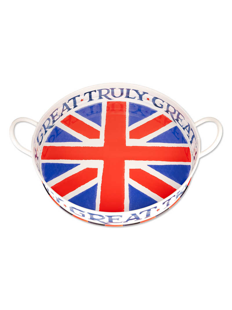 Alternatives Bild 1 zu Rundes Metalltablett Union Jack
