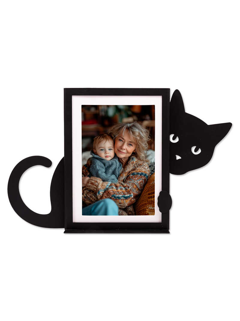 Produktbild zu Design-Bilderrahmen Schwarze Katze