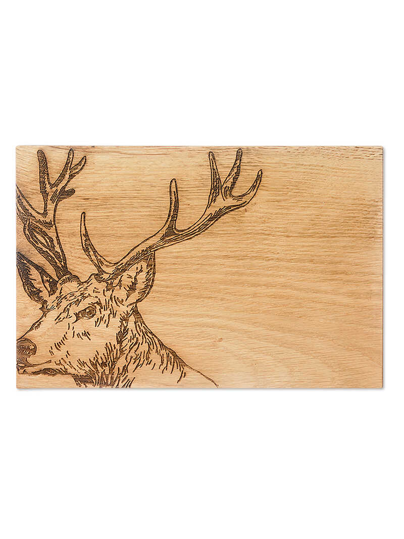 Produktbild zu Serviertablett Hirsch aus schottischer Eiche