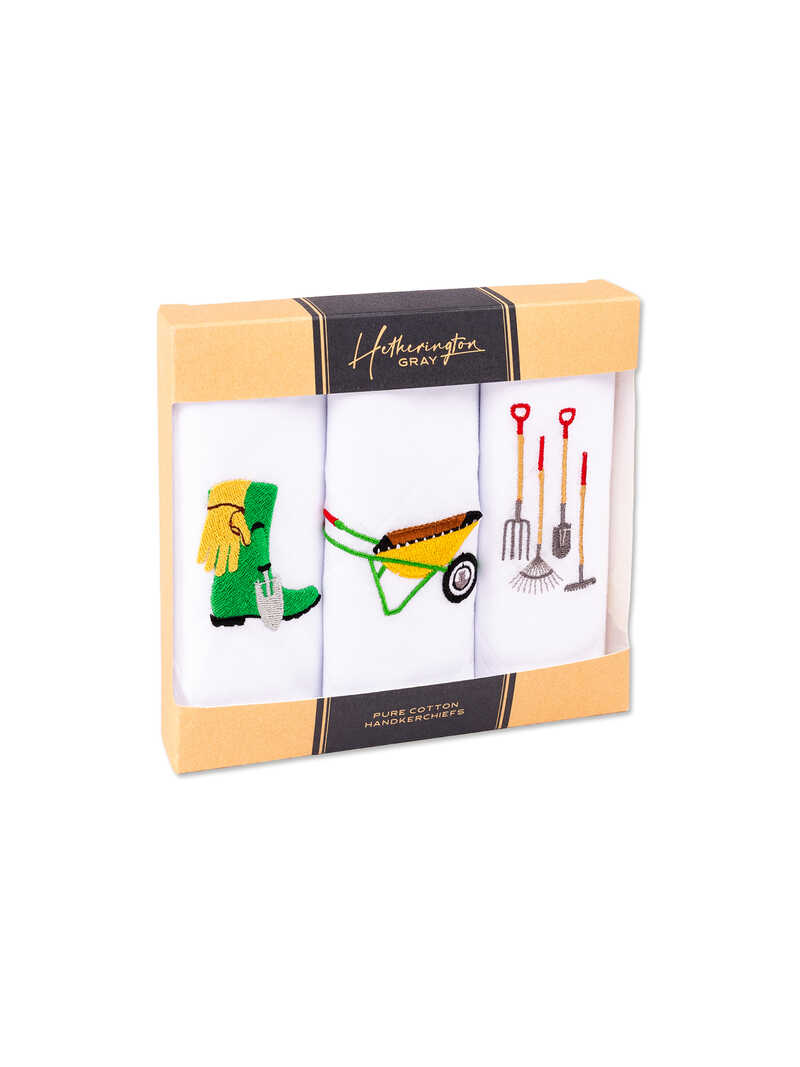 Produktbild zu 3er-Set Stofftaschent�cher mit Stickerei