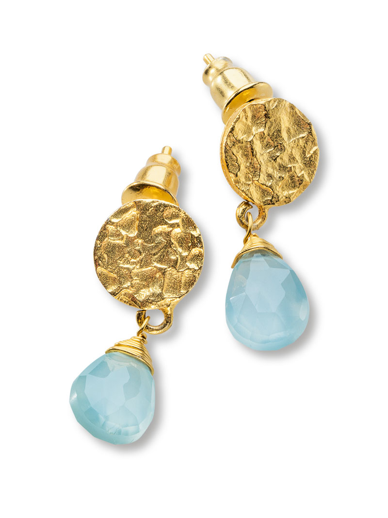 Produktbild zu Onyx-Ohrstecker Silber vergoldet