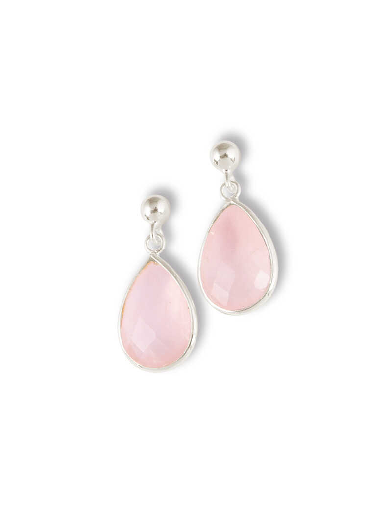 Produktbild zu Rosenquarz-Ohrstecker