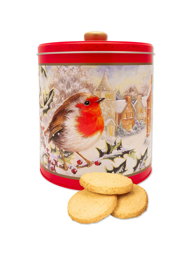 Produktbild zu Gebckdose Rotkehlchen im Schnee