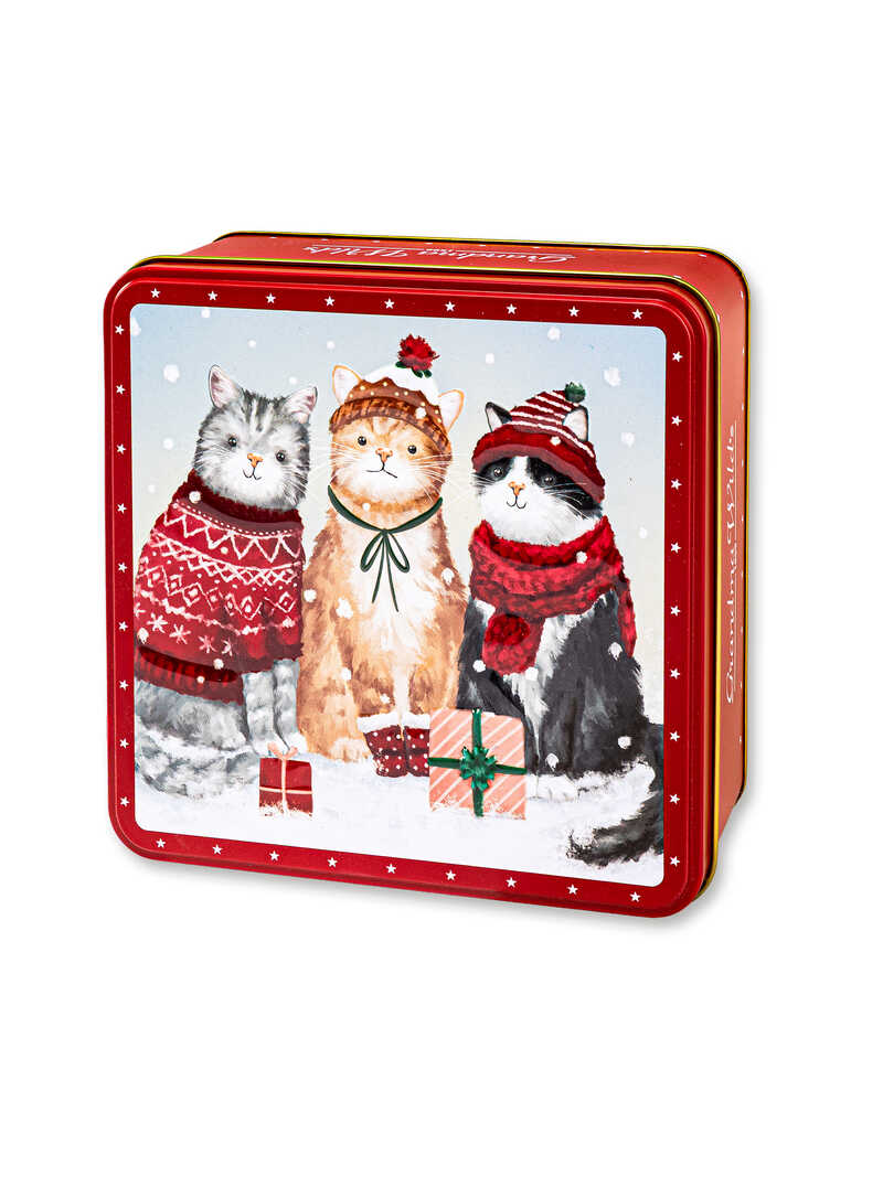 Produktbild zu Geb�ckdose mit Katzen in Christmas Jumpers 200 g