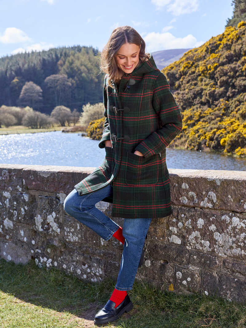 Alternatives Bild 1 zu Dufflecoat mit Tartanmuster