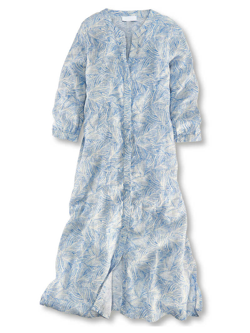 Alternatives Bild 1 zu Sommer-Kleid mit Bltterprint und Knopfleiste