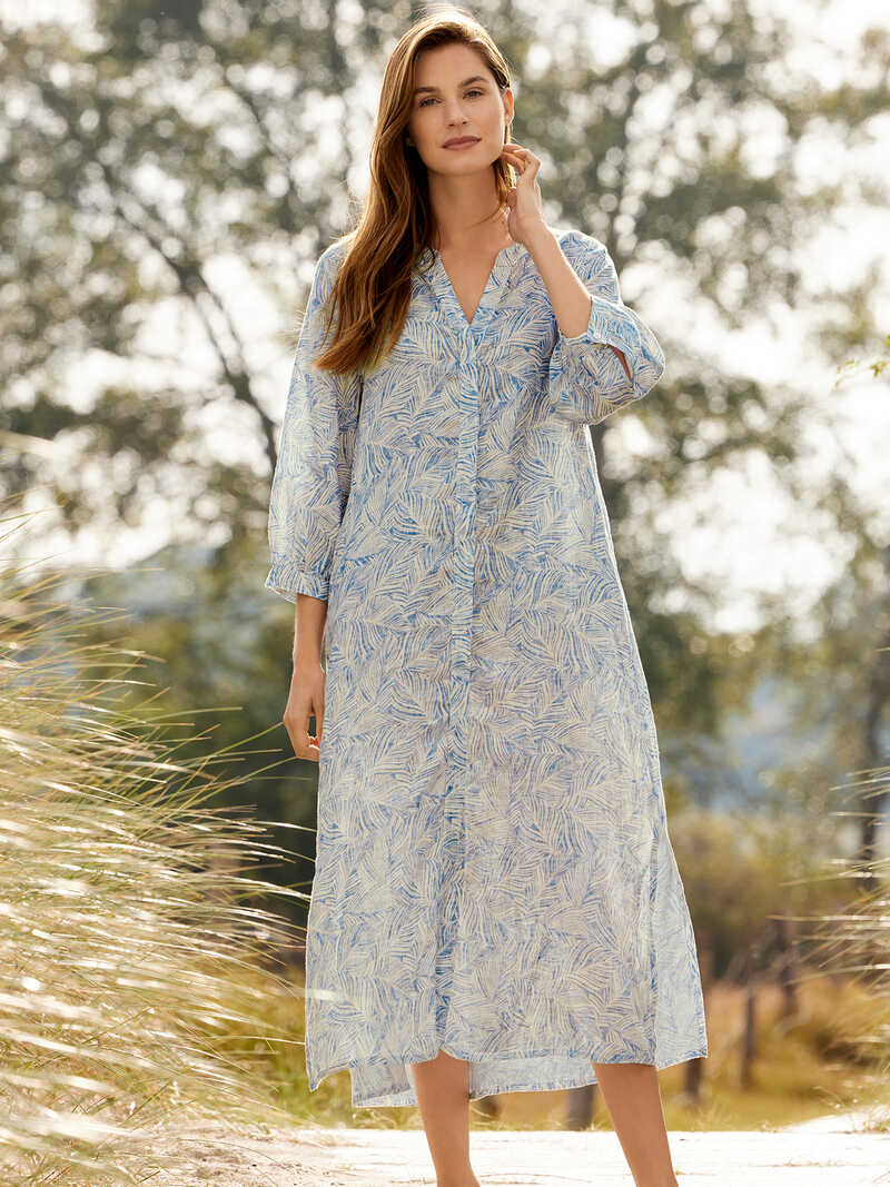 Alternatives Bild 2 zu Sommer-Kleid mit Bltterprint und Knopfleiste