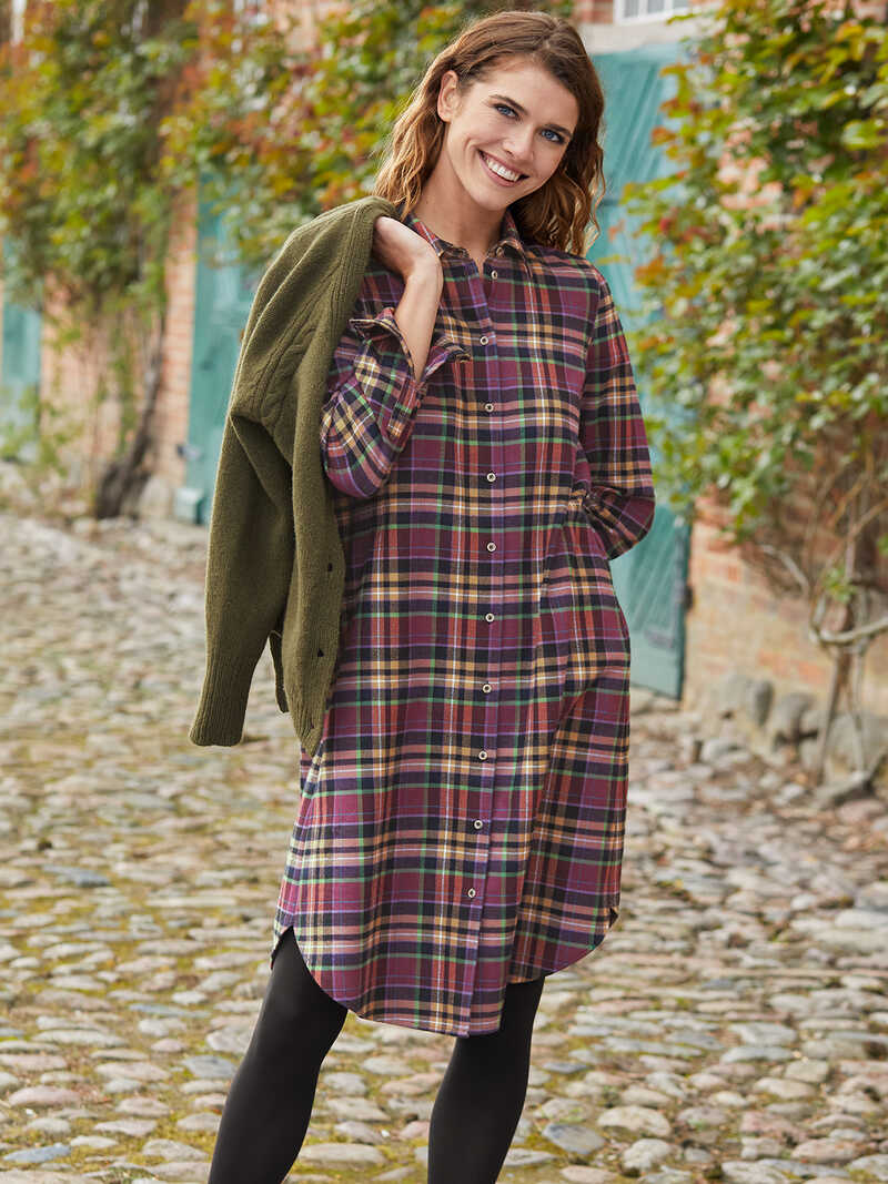 Produktbild zu Flanell-Hemdblusenkleid Heather