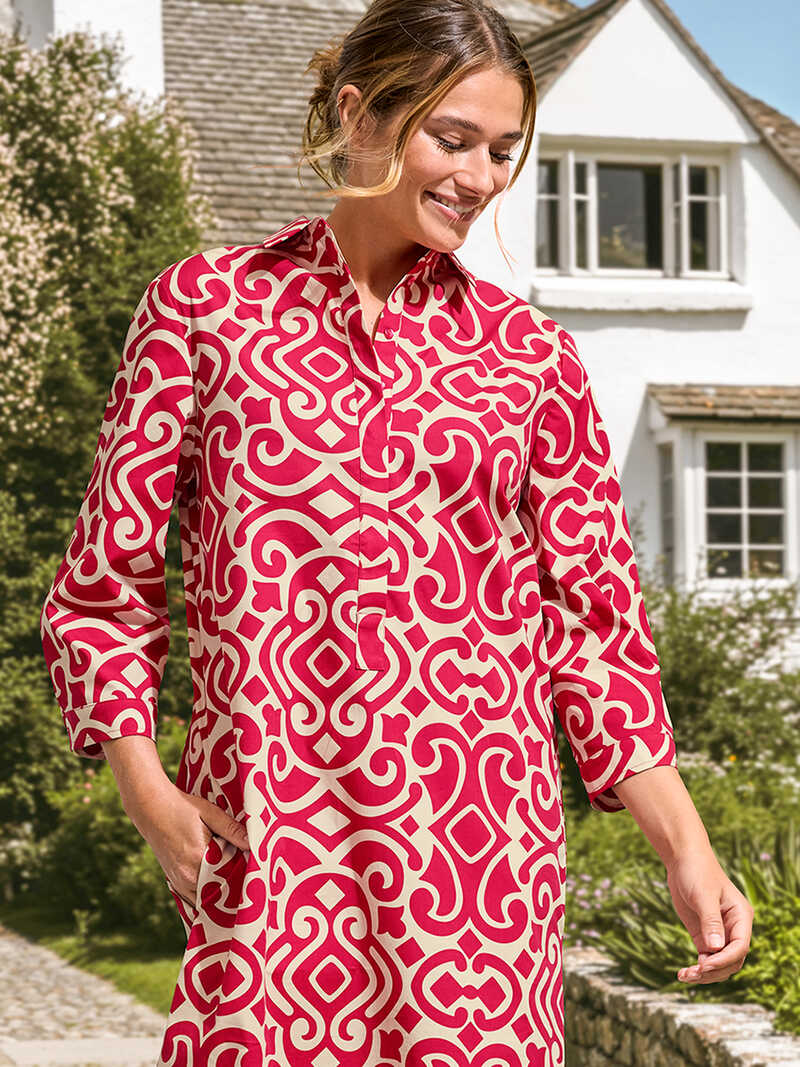 Alternatives Bild 2 zu Schlupfkleid mit Grafik-Print