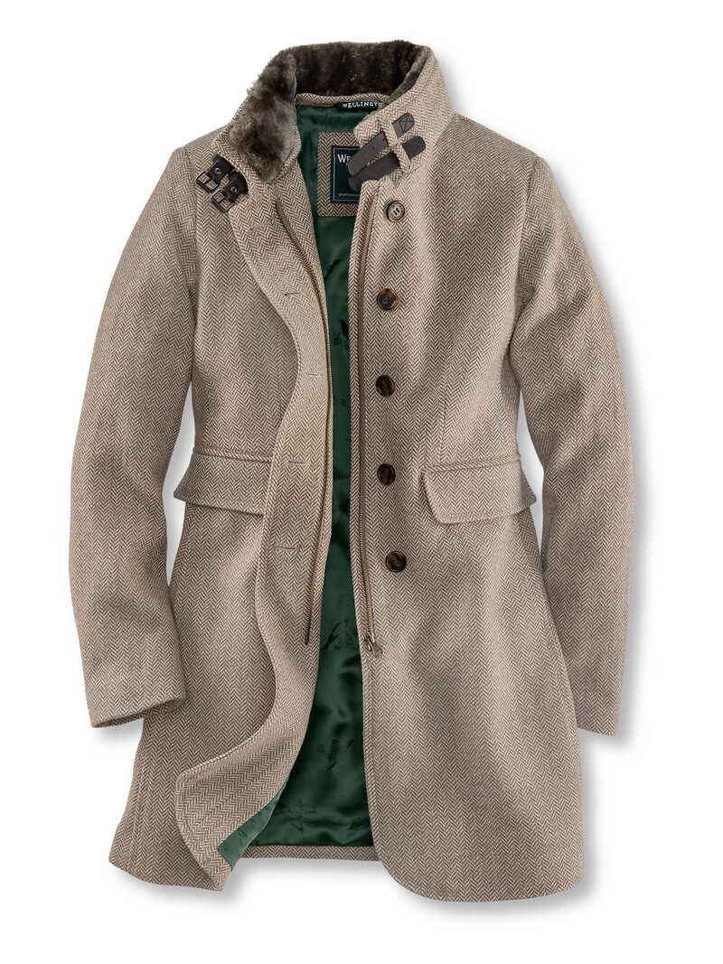 Produktbild zu Fischgrat-Wollmantel