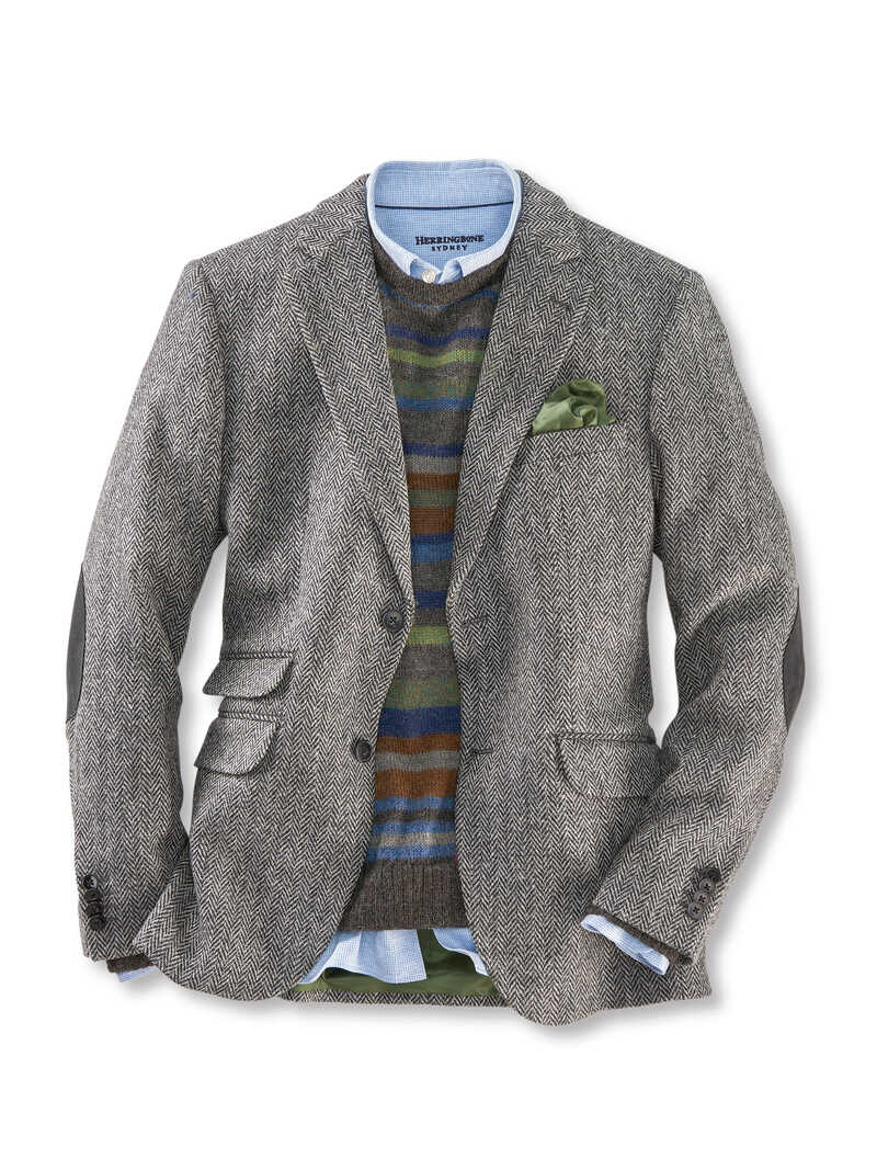 Alternatives Bild 1 zu Fischgrat-Herren-Sakko aus Harris Tweed