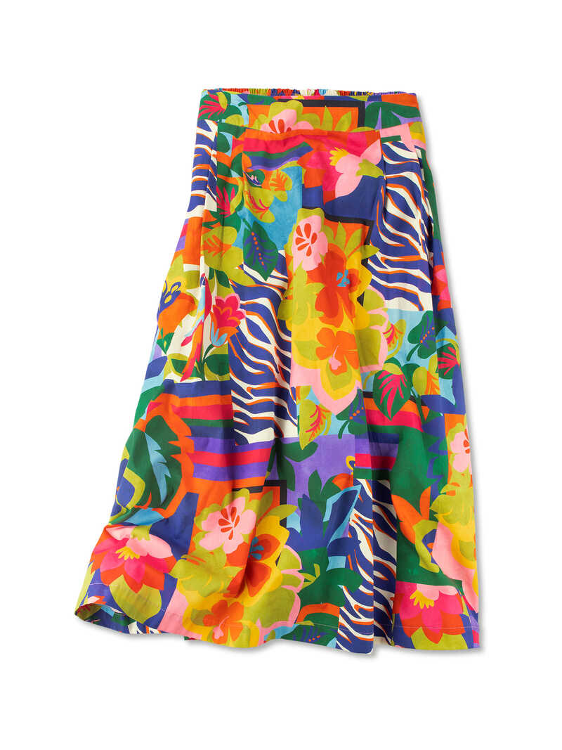 Produktbild zu Faltenrock mit Blumen-Print