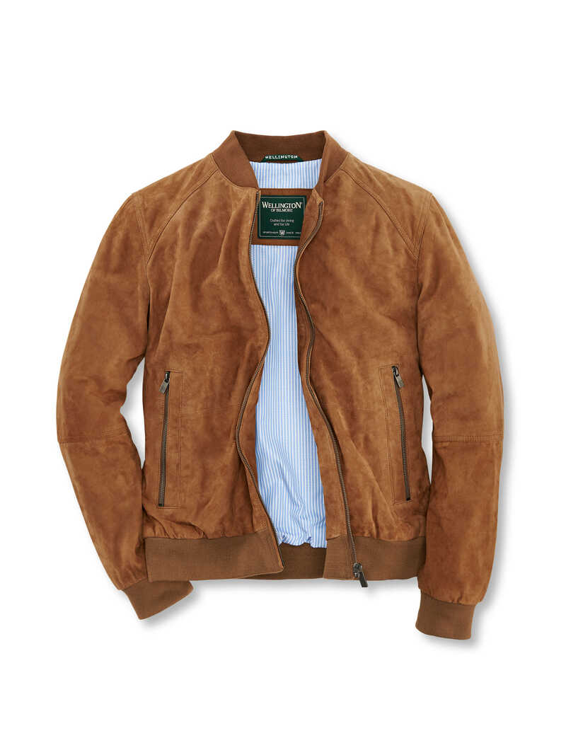 Produktbild zu Herren-Lederblouson Ziegenveloursleder