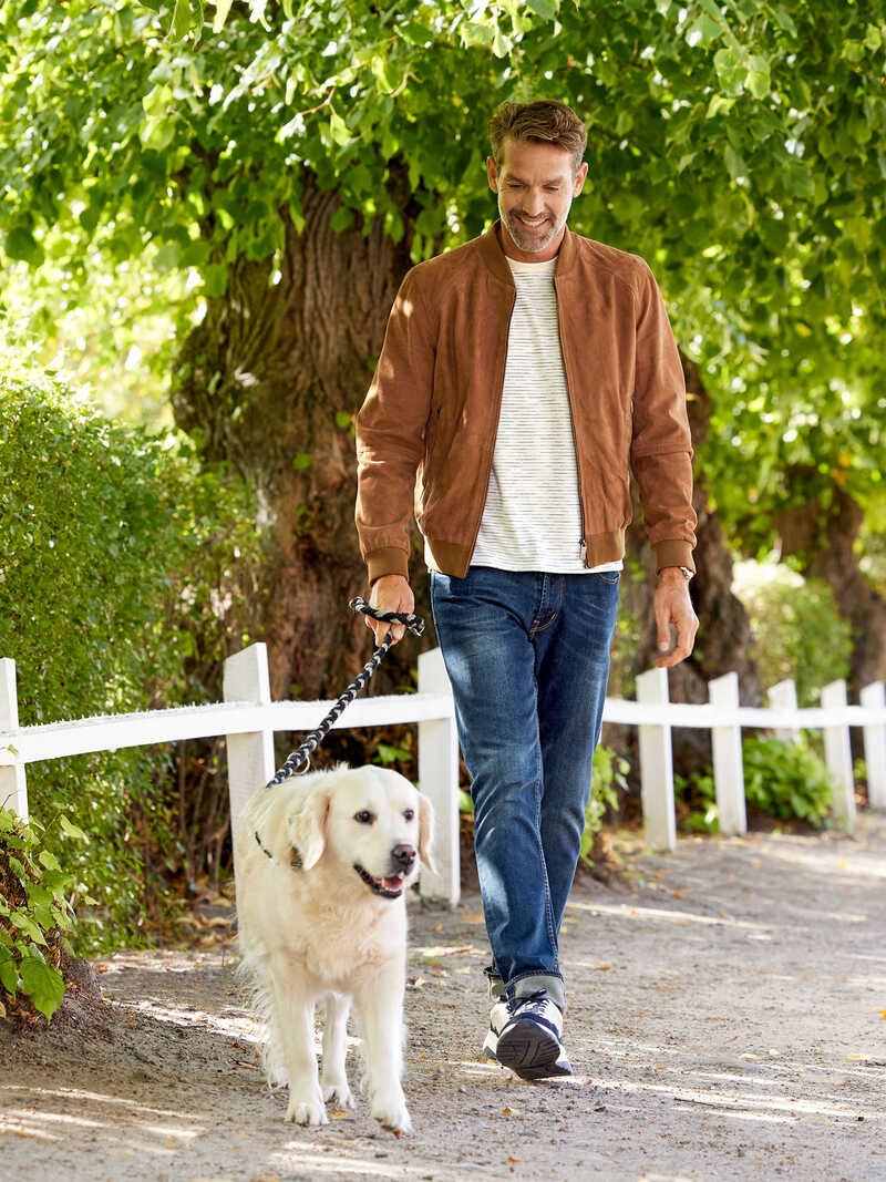 Alternatives Bild 1 zu Herren-Lederblouson Ziegenveloursleder