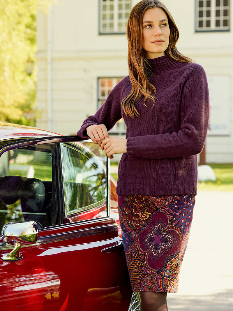 Alternatives Bild 1 zu Midi-Samtrock mit Paisleys