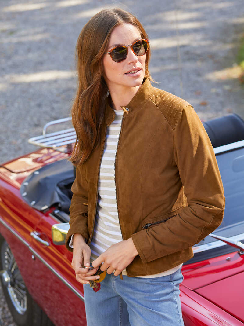 Alternatives Bild 3 zu Damen-Lederjacke im Biker Style