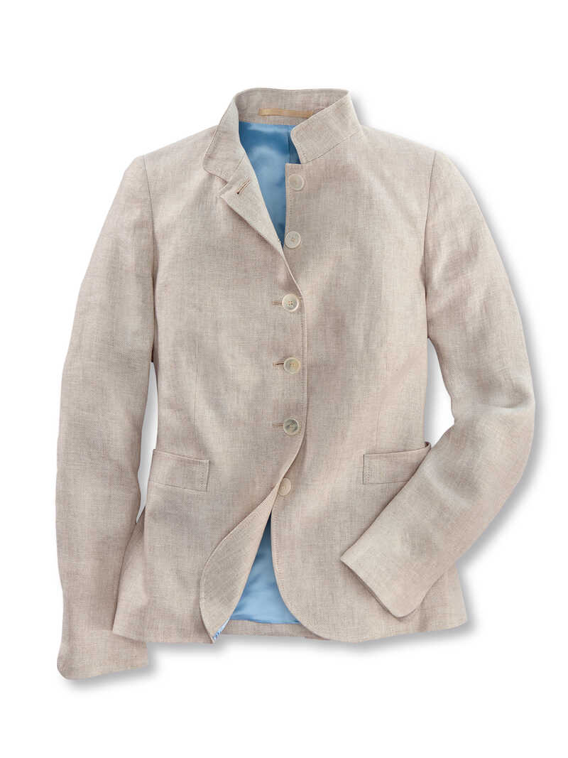 Alternatives Bild 1 zu Leinenblazer mit Stehkragen