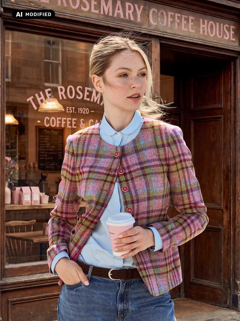 Produktbild zu Rundhals-Blazer Mallalieus Tweed