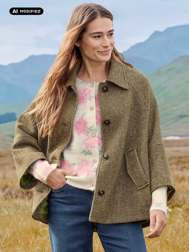 Produktbild zu Cape-jacke Fischgrat