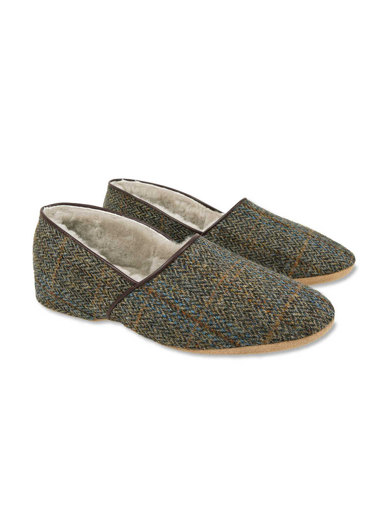 Produktbild zu Lammfell-Haussschuh aus Harris Tweed fr Herren