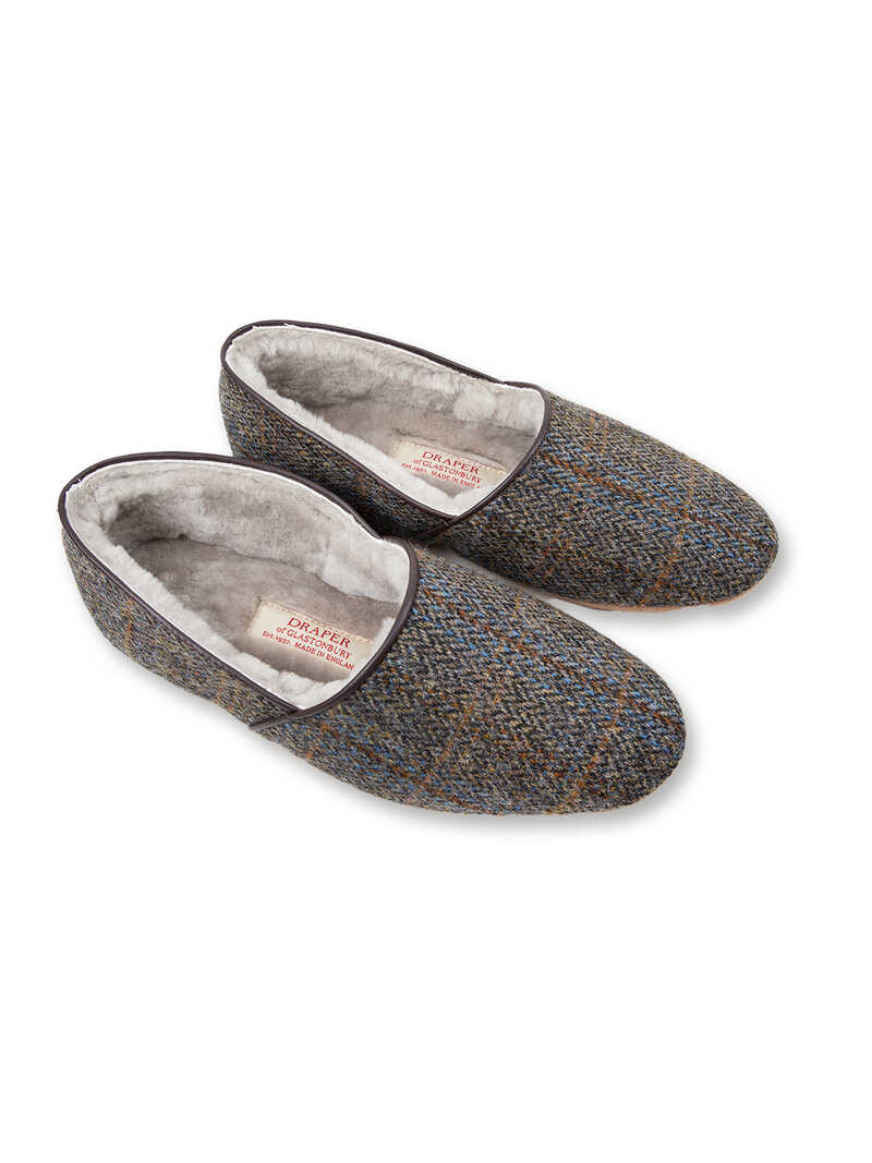Alternatives Bild 1 zu Lammfell-Haussschuh aus Harris Tweed fr Herren