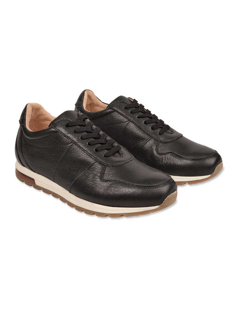 Produktbild zu Schwarze Leder-Sneaker