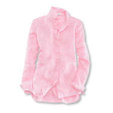 Rosa Leinenbluse mit Hemdkragen