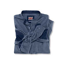 Stehkragenhemd Hahnentrittmuster