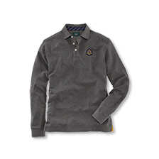 Alernatives Thumbnail 1 zu Graues Langarm-Poloshirt mit Wappen