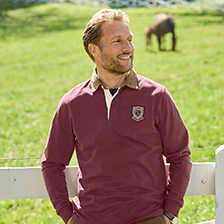 Alernatives Thumbnail 1 zu Rotes Rugbyshirt mit Cordkragen