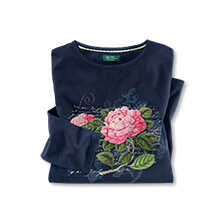 Langarmshirt mit rosa Blume