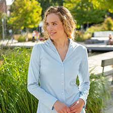 Alernatives Thumbnail 1 zu Jerseybluse mit Kelchkragen aus Swiss Cotton