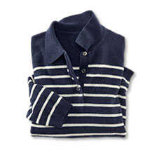 Alernatives Thumbnail 1 zu Streifenpullover mit Polokragen